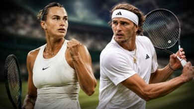 Aryna Sabalenka (left) and Alexander Zverev