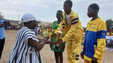 Athletes receiving awards at the Volta Regional games