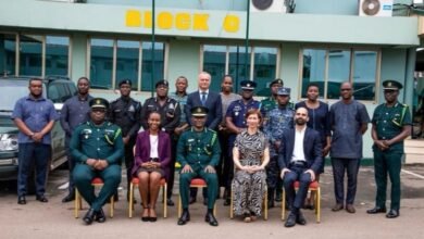 Mr Basintale ( seated middle) with dignitaries after the launch.jpg