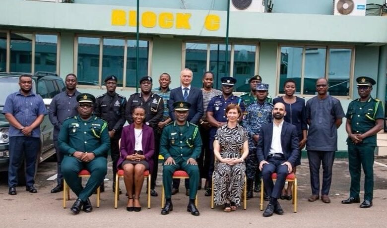 Mr Basintale ( seated middle) with dignitaries after the launch.jpg