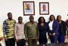 Major Gen. Mantey (forth from left) with representatives from both companies and NACOC officials after the ceremony