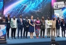 Nana Oye Bampoe-Addo (middle) with other dignitaries at the event