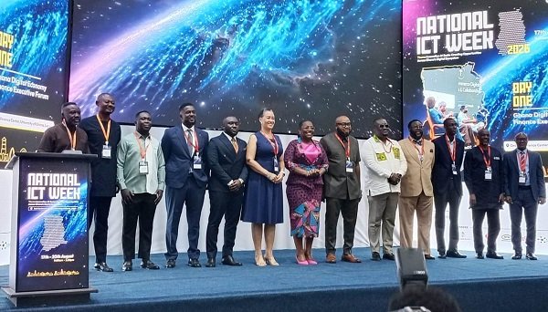 Nana Oye Bampoe-Addo (middle) with other dignitaries at the event
