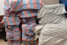 The suspected cocaine in gari bags