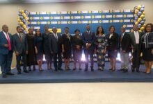 MrTerkper (third from right) with Dr Asiama (ninth from left) and other dignitaries at the programme