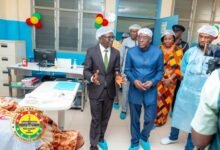 Mr Bagbin (second from left) and other dignitaries in one of the wards during the commissioning of the care unit