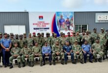 Lieutenant General Agyapong (seated middle) with other senior officers after the ceremony