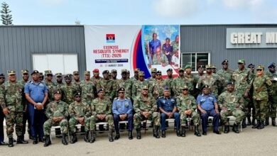 Lieutenant General Agyapong (seated middle) with other senior officers after the ceremony
