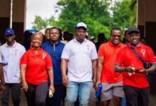GMA members on a health walk in Kumasi