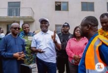 Mr Ahmed Ibrahim speaking during a working visit to the Zoomlion Recycling and Compost Plant site