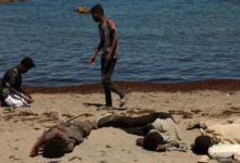Groups of migrants have been sleeping on the beach in Ceuta