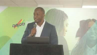 Mr Razak Alhassan (inset) addressing participants at the forum. Photo. Ebo Gorman