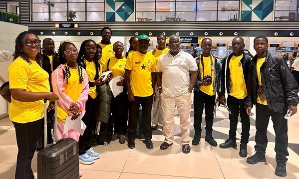 The exciting youngsters at the Accra International Airport