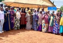 Dr. Lartey (seventh from left) with LEAP beneficiaries