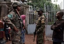 M23 rebels seen in Goma in March after an air strike on the territory