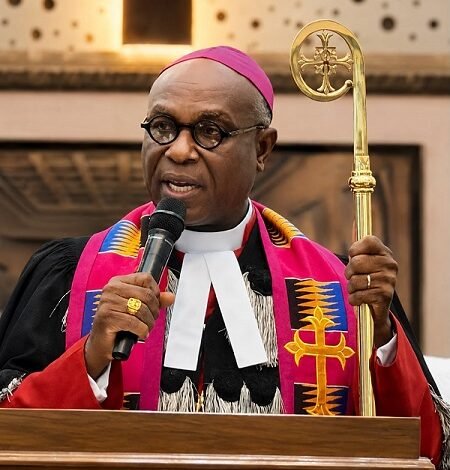 Most Rev. Prof. Johnson Asamoah-Gyadu (inset) confirming the new ministers