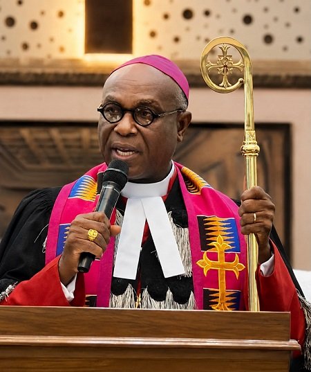 Most Rev. Prof. Johnson Asamoah-Gyadu (inset) confirming the new ministers