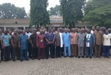 Naa Abu (middle) with directors of Survey, Mapping and other participants at the programme