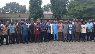 Naa Abu (middle) with directors of Survey, Mapping and other participants at the programme