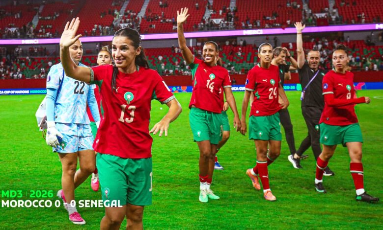 Moroccan players celebrating their qualification