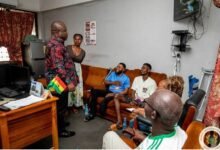 Mr Gunu interacting with some of the athletes and other officials