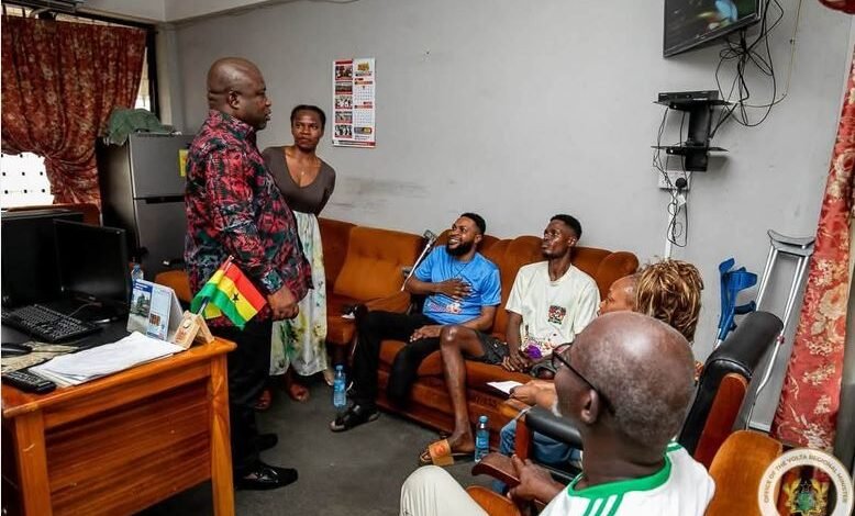 Mr Gunu interacting with some of the athletes and other officials