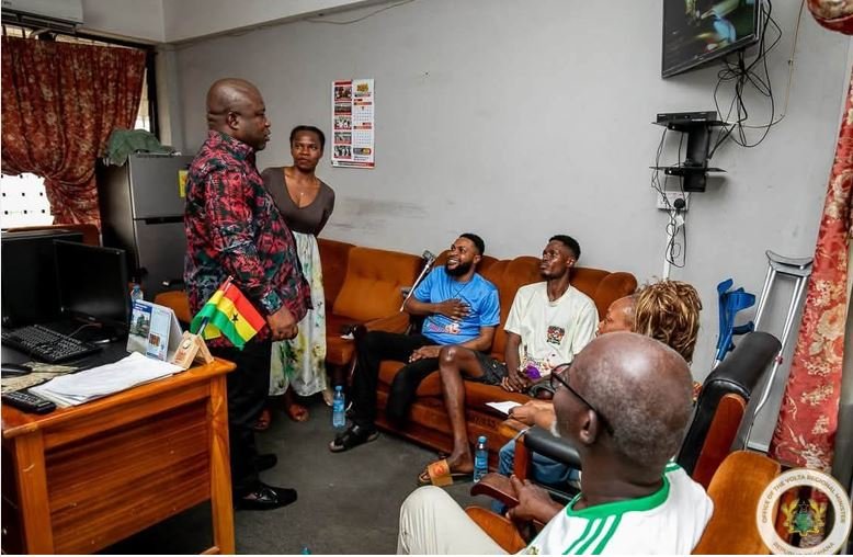 Mr Gunu interacting with some of the athletes and other officials