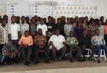 Mr Kponor (seated third from right), with other dignitaries and student leaders during a dialogue