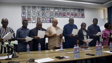 The newly constituted GNA board being sworn into office during the inauguration