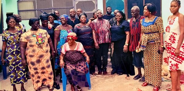 Mr Dankwa (fifth from right) with some family members during the ceremony