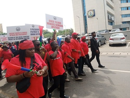Mineworkers Union during the demonstration