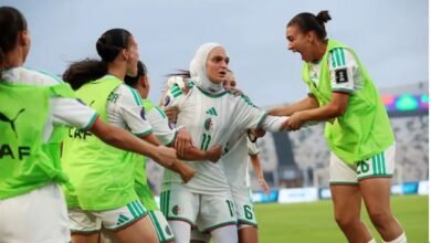 Players of Algeria in a jubilant mood