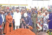 President Mahama breaking ground for the construction of a seven-storey multi-purpose facility at Airport