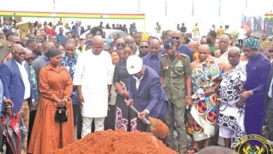 President Mahama breaking ground for the construction of a seven-storey multi-purpose facility at Airport
