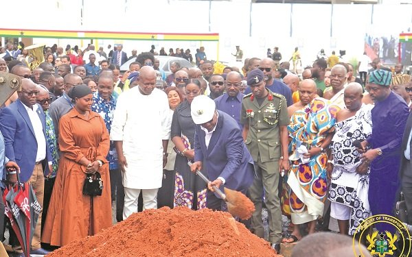 President Mahama breaking ground for the construction of a seven-storey multi-purpose facility at Airport