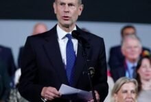 Prince Edward, Duke of Edinburgh speaks during the closing ceremony