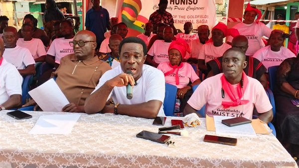 Nana Ansah (middle) speaking at the programme. With him are Mr Kwabena Bonsu (left) and Mr Ebenezer Benful