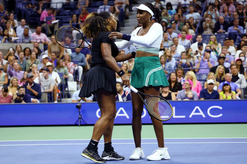 Serena Williams (right) with Venus