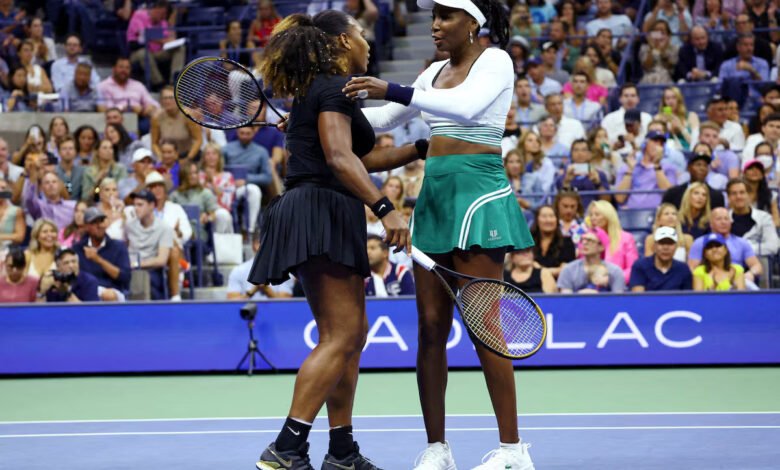 Serena Williams (right) with Venus