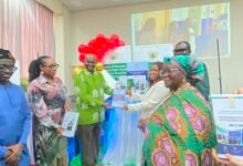 Dr Akoriyea (third from left) together with Dr Barradas launching the document