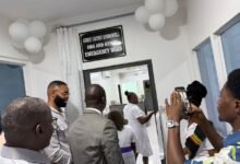 Mr Grey (left) and Dr Armah (in suit) with others inaugurating the renovated ward