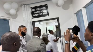 Mr Grey (left) and Dr Armah (in suit) with others inaugurating the renovated ward