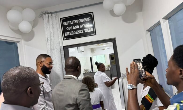 Mr Grey (left) and Dr Armah (in suit) with others inaugurating the renovated ward