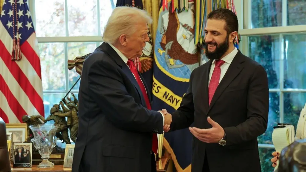 US President Donald Trump welcomed his Syrian counterpart Ahmed al-Sharaa to the White House