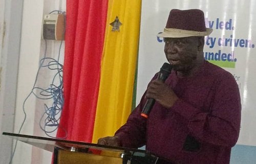 Mr Akamugri (inset) addressing participants at the programme