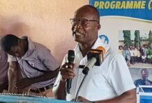 Mr Yawson (inset) addressing SHATEC students at the programme