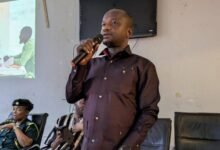 Mr Sugri (inset) addressing the youth during the training