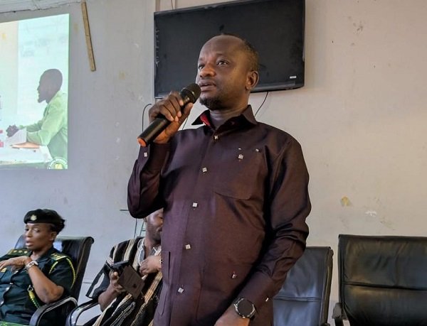 Mr Sugri (inset) addressing the youth during the training
