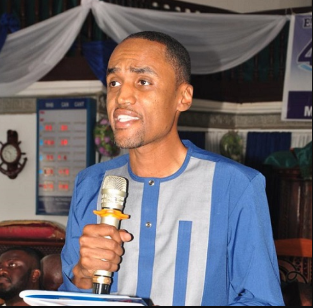 Mr Sam-Woode (inset) speaking at the programme