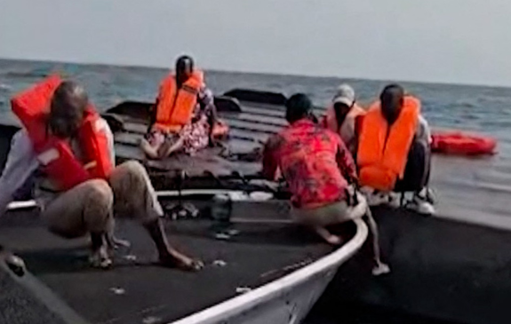 Passengers rescued from the ferry that capsized on Tuesday on Zimbabwe's Lake Kariba